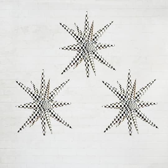 6 Packs: 3 ct. (18 total) 26" Black & White Checker Starburst Foil Balloons by Celebrate It™